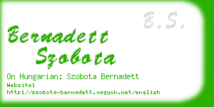 bernadett szobota business card